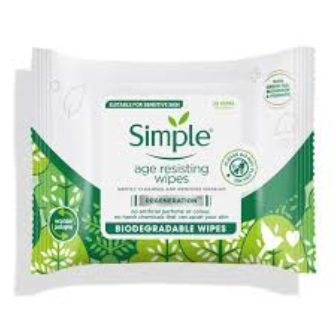 SIMPLE AGE RESISTING CLEANSING WIPES 25s